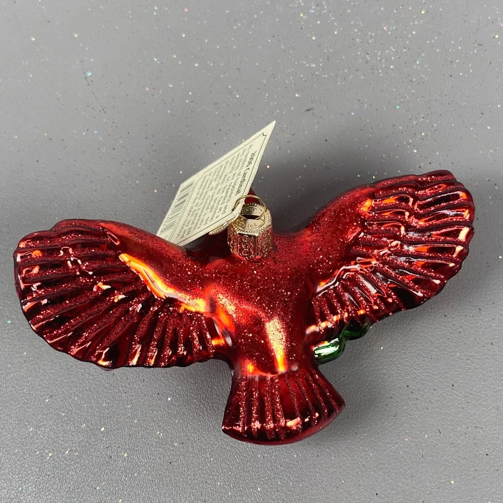 Old World Christmas Glass Holiday Ornaments Jesus Inside Art & Red Cardinal Set